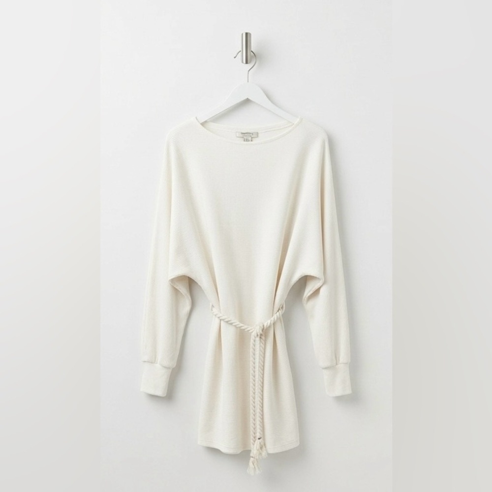 Forever 21 Cream Ribbed Dress w/ Rope
